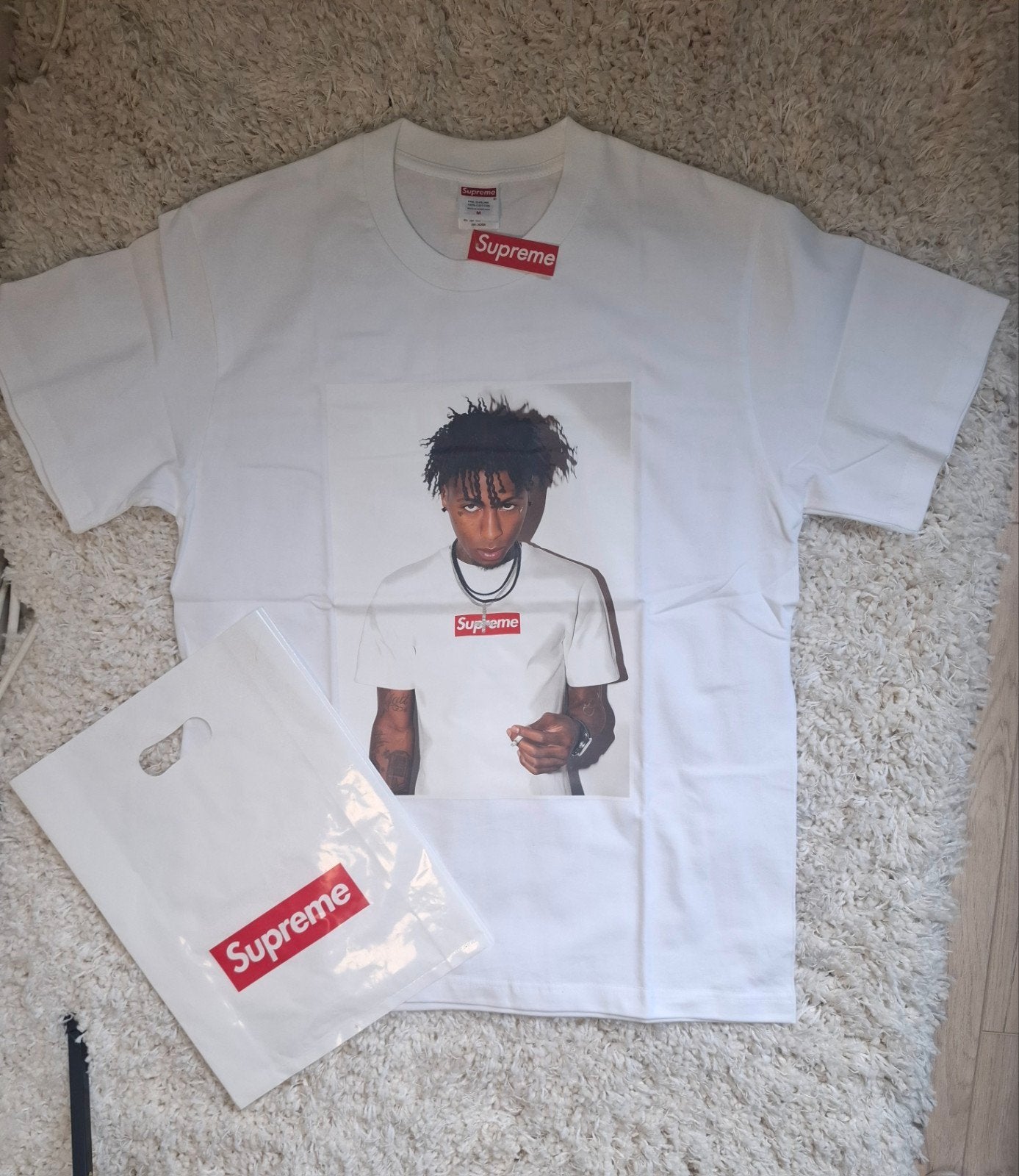 Supreme YoungBoy Never Broke Again T-shirt, Maat 48/50 (M), Wit, Nieuw, Ophalen of Verzenden