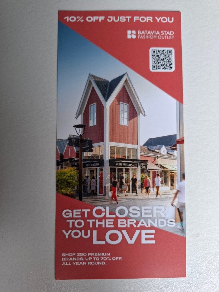 voucher  Batavia Stad korting 10%, Tickets en Kaartjes, Drie personen of meer, Kortingsbon