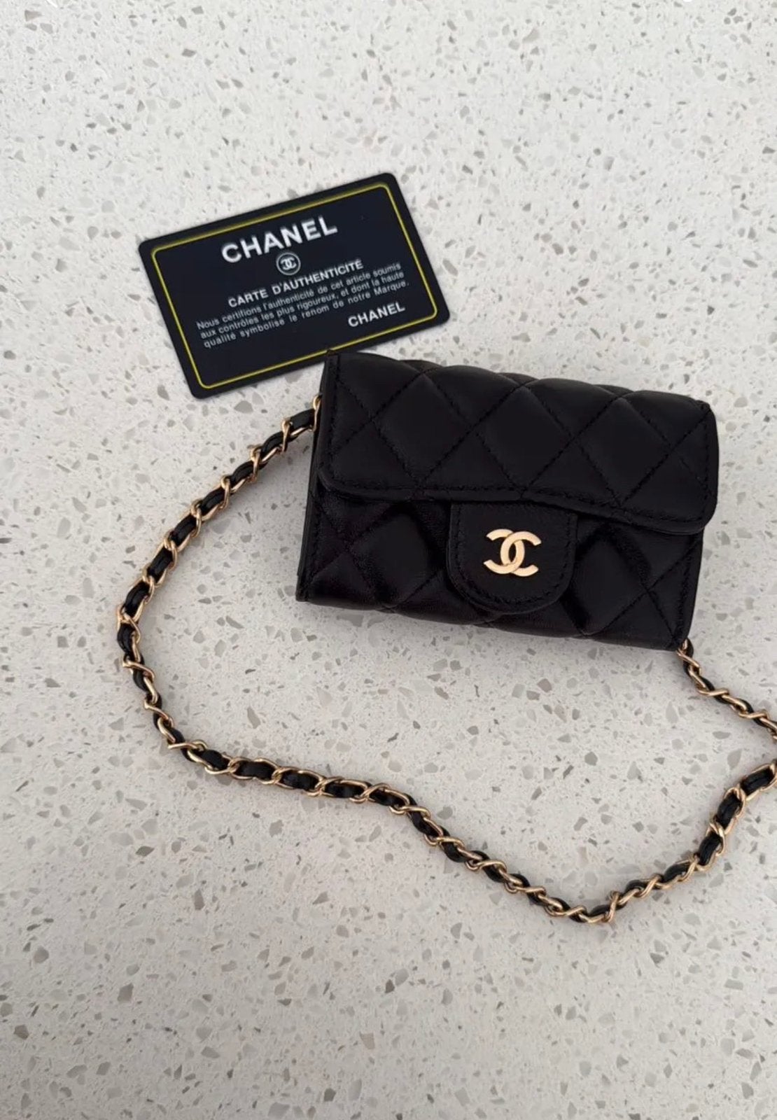 Chanel mini damestas, Ophalen of Verzenden, Zo goed als nieuw, Zwart