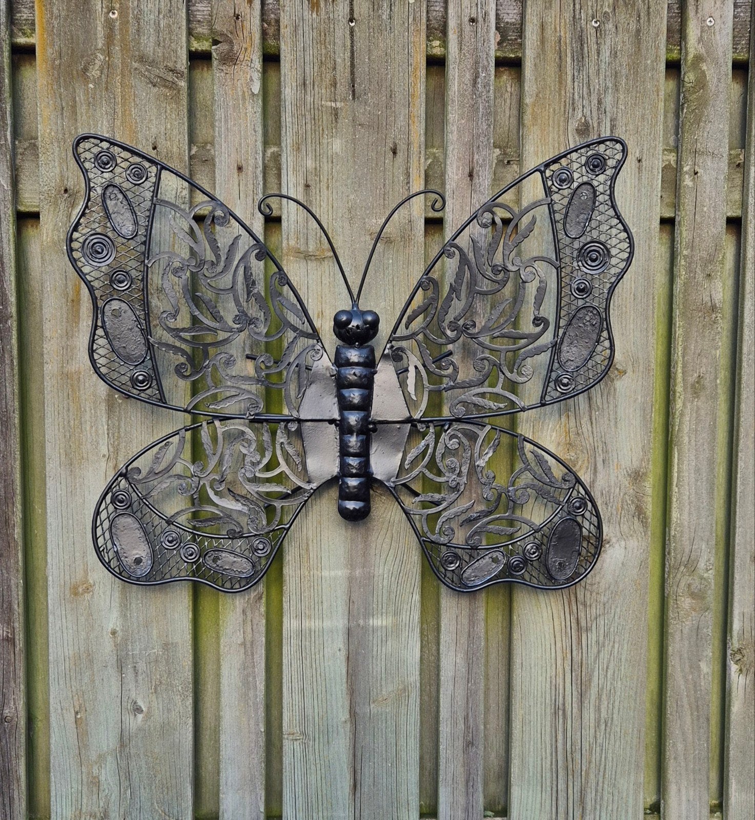 Tuin wanddecoratie poort decoratie Grote ijzeren vlinder sup, Tuin en Terras, Tuinwanddecoratie, Ophalen, Gebruikt