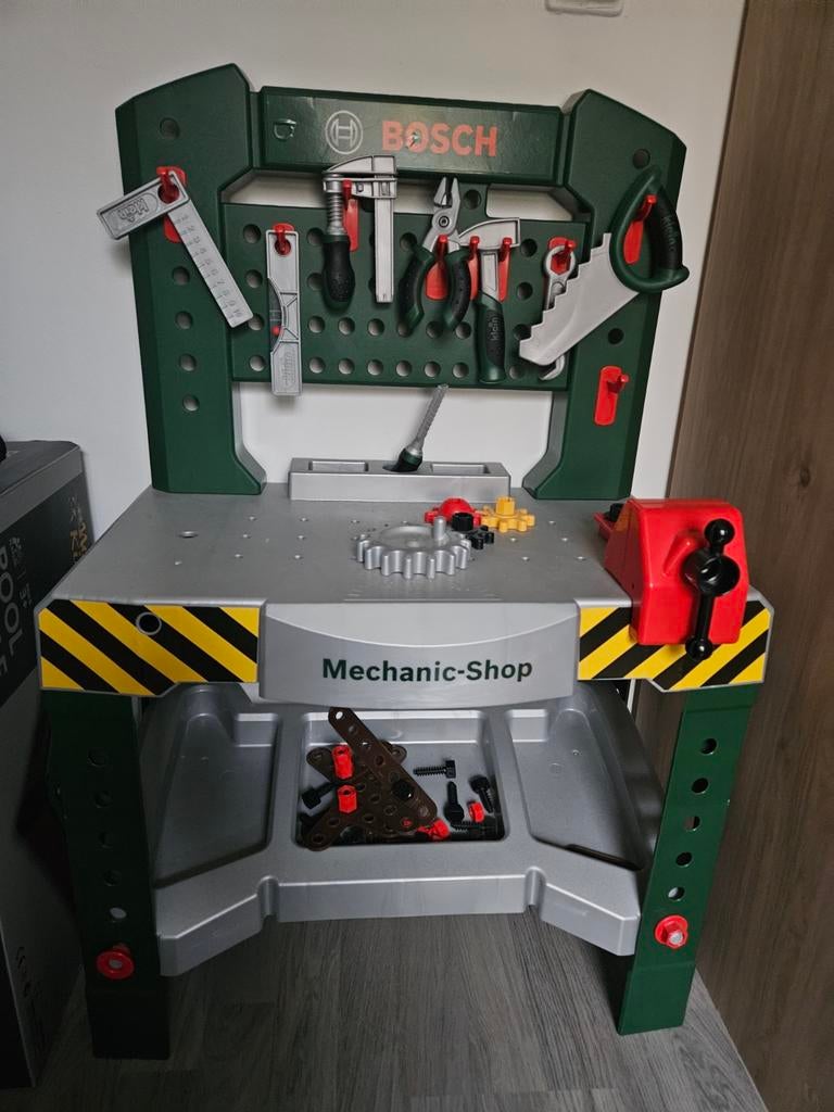Bosch Werkbank Speelgoed met Gereedschap - Mechanic-Shop, Ophalen of Verzenden, Gebruikt, Jongen of Meisje