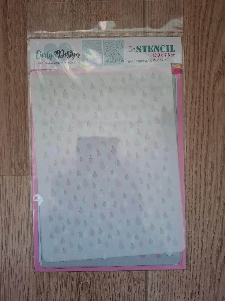 Carlijn Design - CDSC-0027 Stencil "A6 Regendruppels", Ophalen of Verzenden, Zo goed als nieuw, Overige thema's, Overige typen