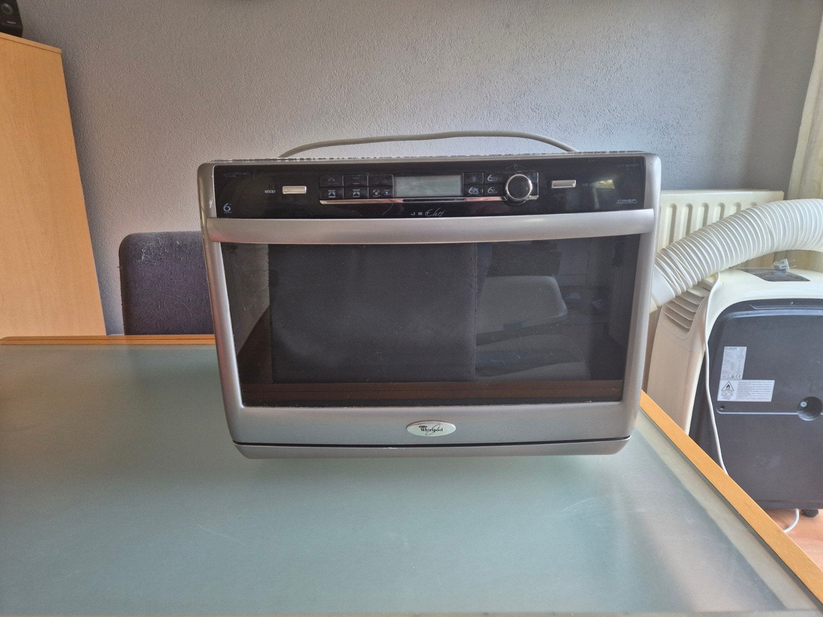 Whirlpool Combimagnetron met Grill en Hete Lucht, Ophalen, 45 tot 50 cm, Whirlpool, Gebruikt