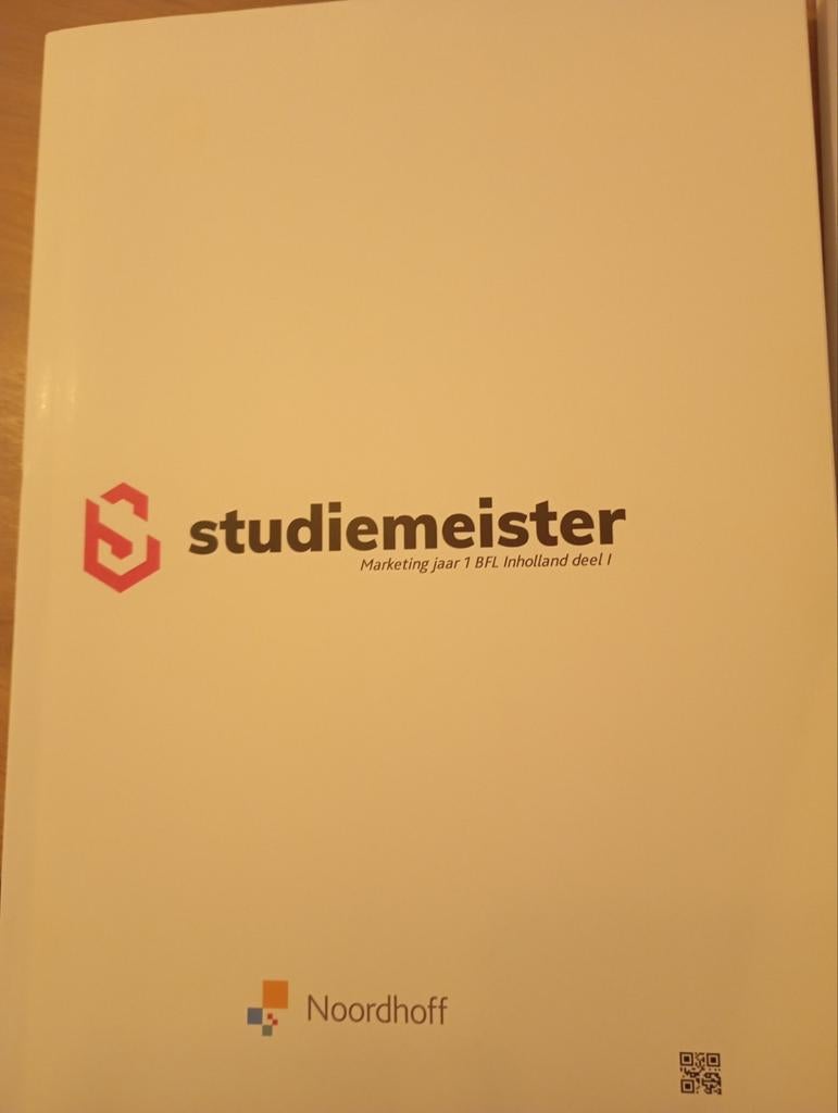 Studiemeister Marketing Jaar 1 BFL InHolland deel 1 en 2, Boeken, Ophalen of Verzenden