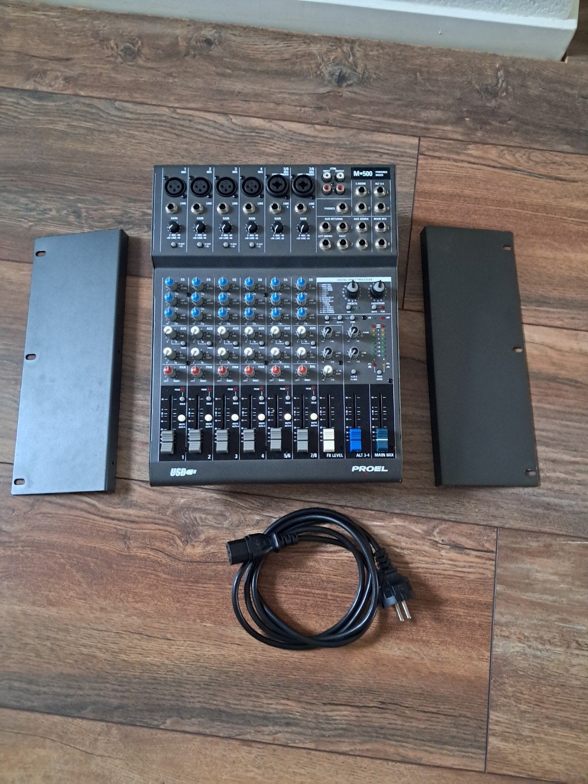 Proel M-500 powerd mengpaneel 2x250 Rms, Muziek en Instrumenten, Ophalen of Verzenden