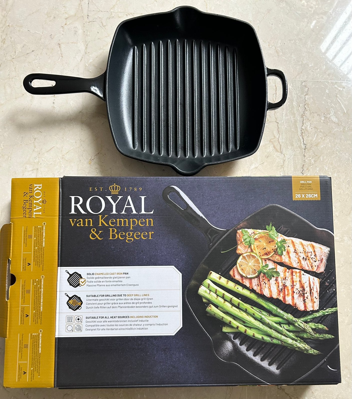Grill pan Royal van Kempen & Begeer, Huis en Inrichting, Ophalen of Verzenden, Zo goed als nieuw, Gietijzer