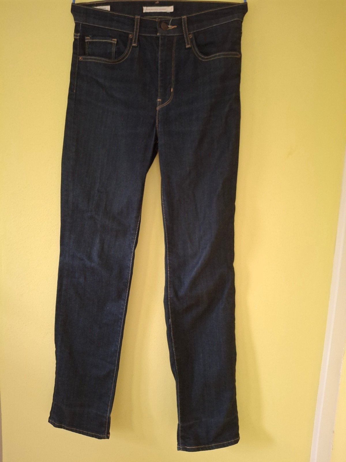 Levi's 724 High Rise Straight Jeans spijkerbroek - W27 L30, Blauw, Ophalen of Verzenden, W27 (confectie 34) of kleiner, Gedragen