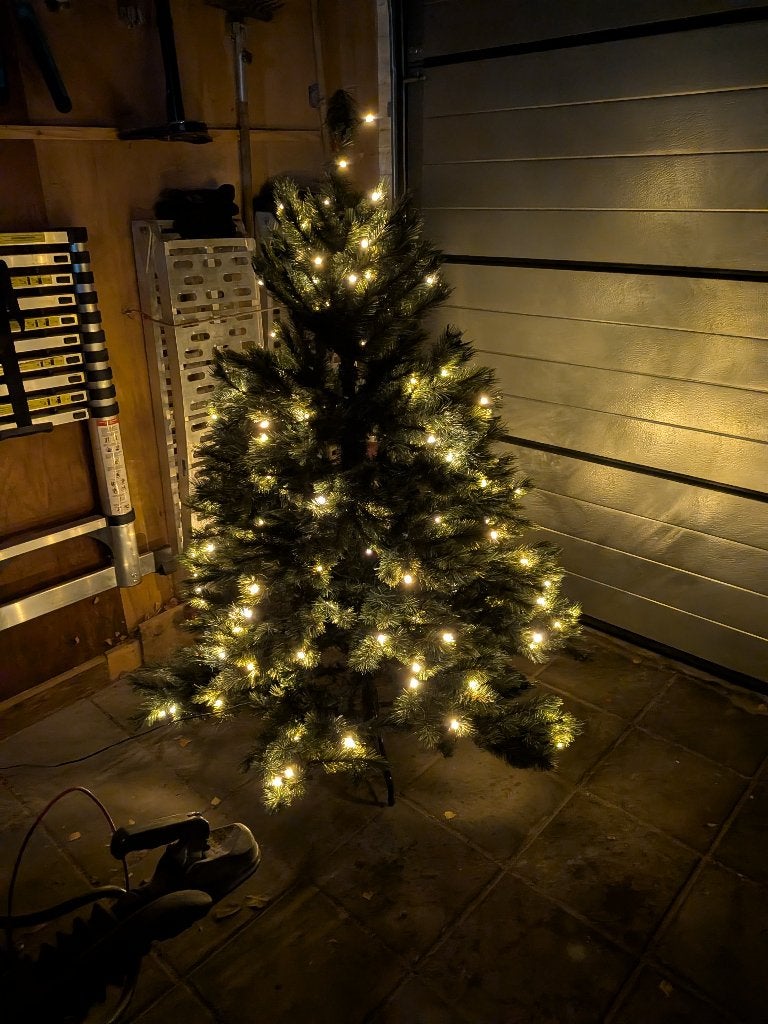 kunst kerstboom 140 met verlichting, Ophalen, Gebruikt
