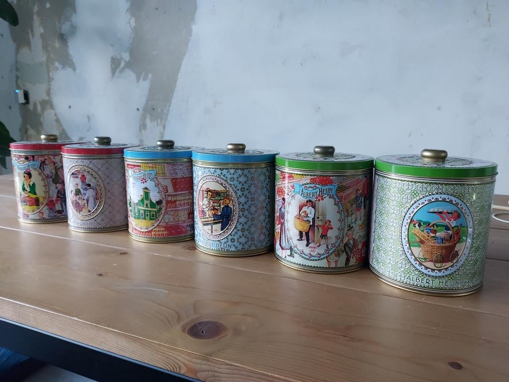 AH vintage blikken - AH 125 jaar jubileum editie, Verzamelen, Blikken, Gebruikt, Overige, Overige merken, Ophalen of Verzenden