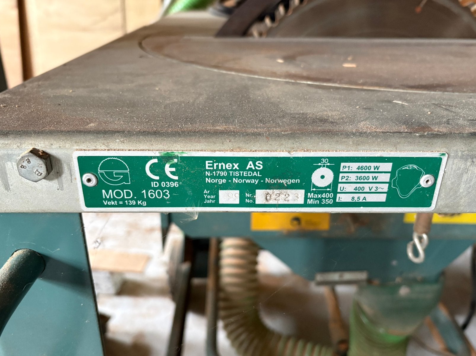 Gjerde zaagtafel 1603 400 volt, Ophalen, Gebruikt, Cirkelzaag, 70 mm of meer