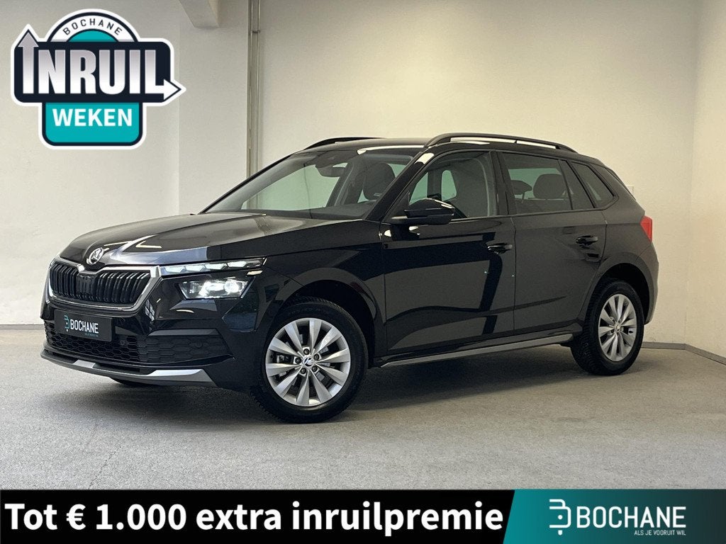 Skoda Kamiq 1.5 TSI ACT Business Edition | TREKHAAK | LEDER, Auto's, 4 cilinders, Zwart, Bedrijf, 650 kg
