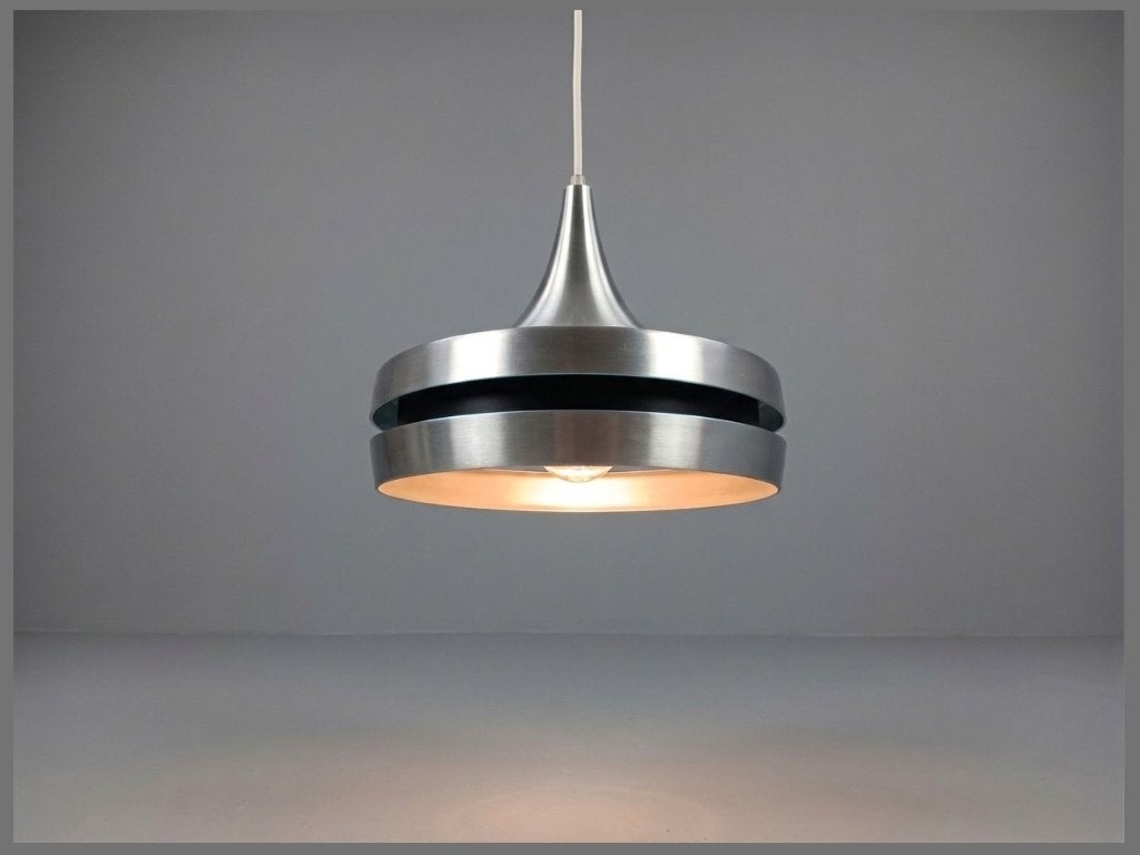 Raak Amsterdam B-1200 design hanglamp aluminium jaren 60, Gebruikt, E27 (groot), Ophalen of Verzenden, Space age
