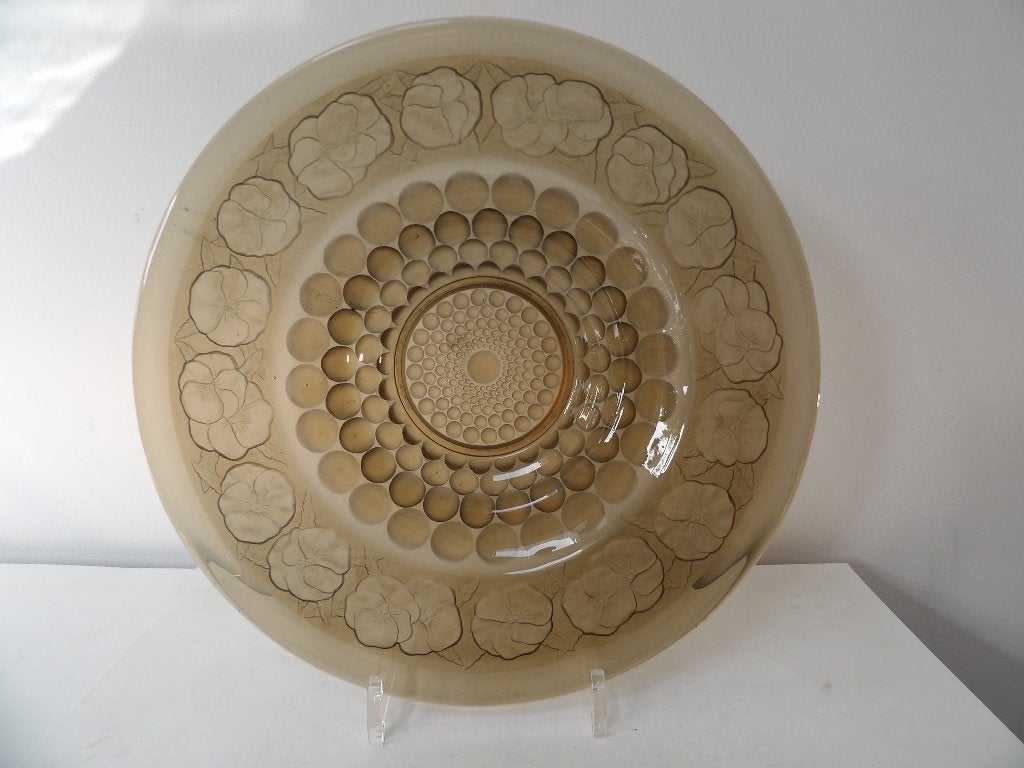 Art Deco Fruitschaal Verlys (stijl) Maron/Fumee 31,5cm