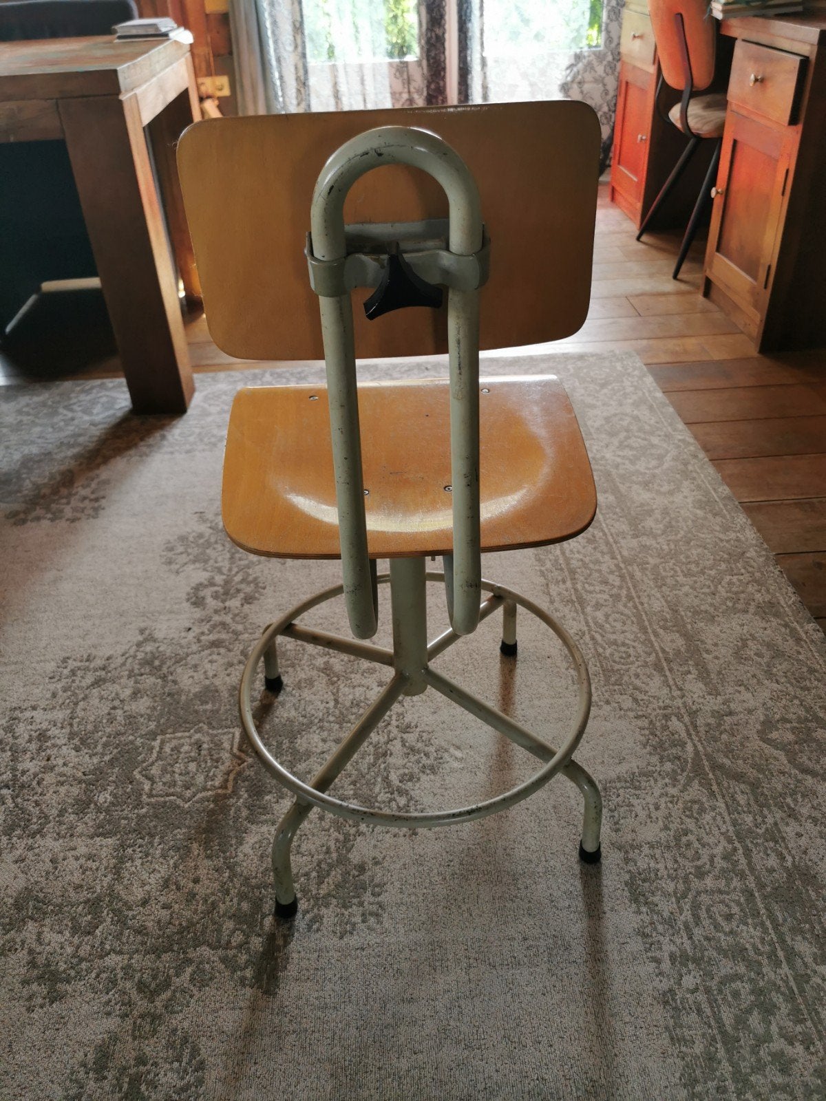 Vintage industriële kruk/stoel - Verstelbaar, Antiek en Kunst, Ophalen