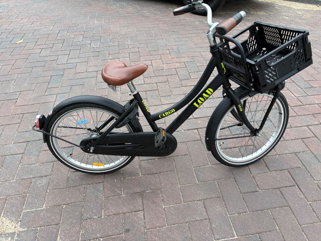 Kinderfiets 20 inch zwart met kratje, Ophalen, Gebruikt, Bikefun Load, Terugtraprem