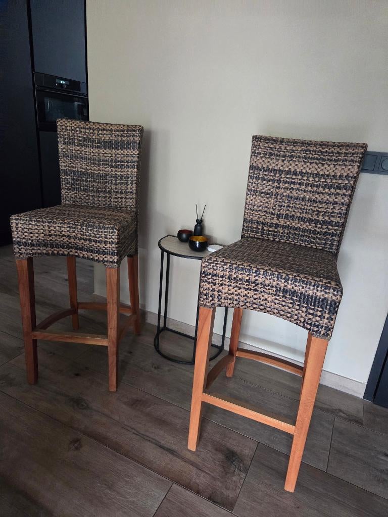 Stoelen (barkruk), Huis en Inrichting, Barkrukken, Ophalen, Met voetsteun, Hout, Zo goed als nieuw