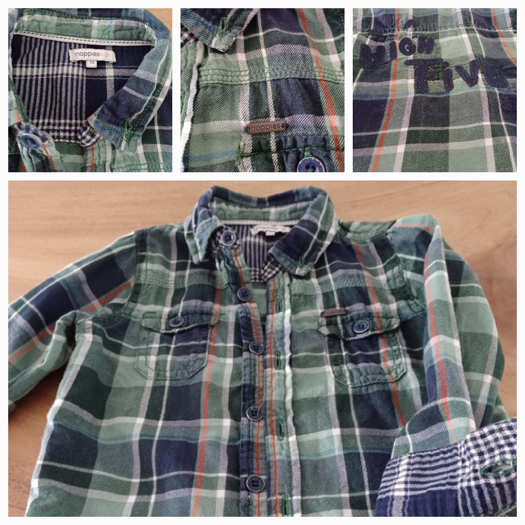 Noppies houthakkers blouse mt 92, Kinderen en Baby's, Kinderkleding | Maat 92, Gebruikt, Overhemd of Blouse, Ophalen of Verzenden