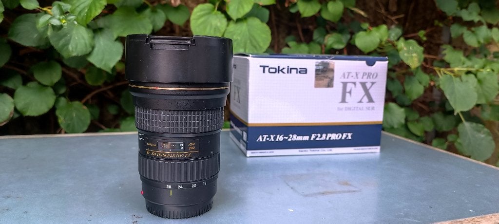 Tokina AT-X 16-28mm f/2.8 Pro FX (Canon EF) full frame, Gebruikt, Ultrasone focusmotor, Canon EF, Groothoeklens