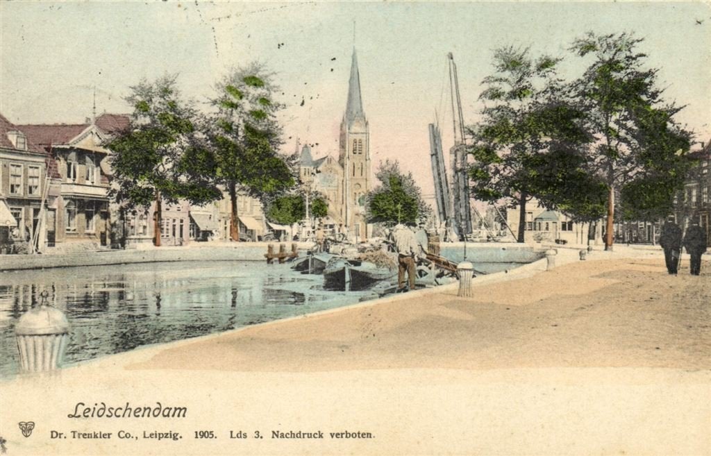 Leidschendam - dorpsgezicht - 1907 gelopen, Verzenden, Voor 1920, Gelopen, Zuid-Holland