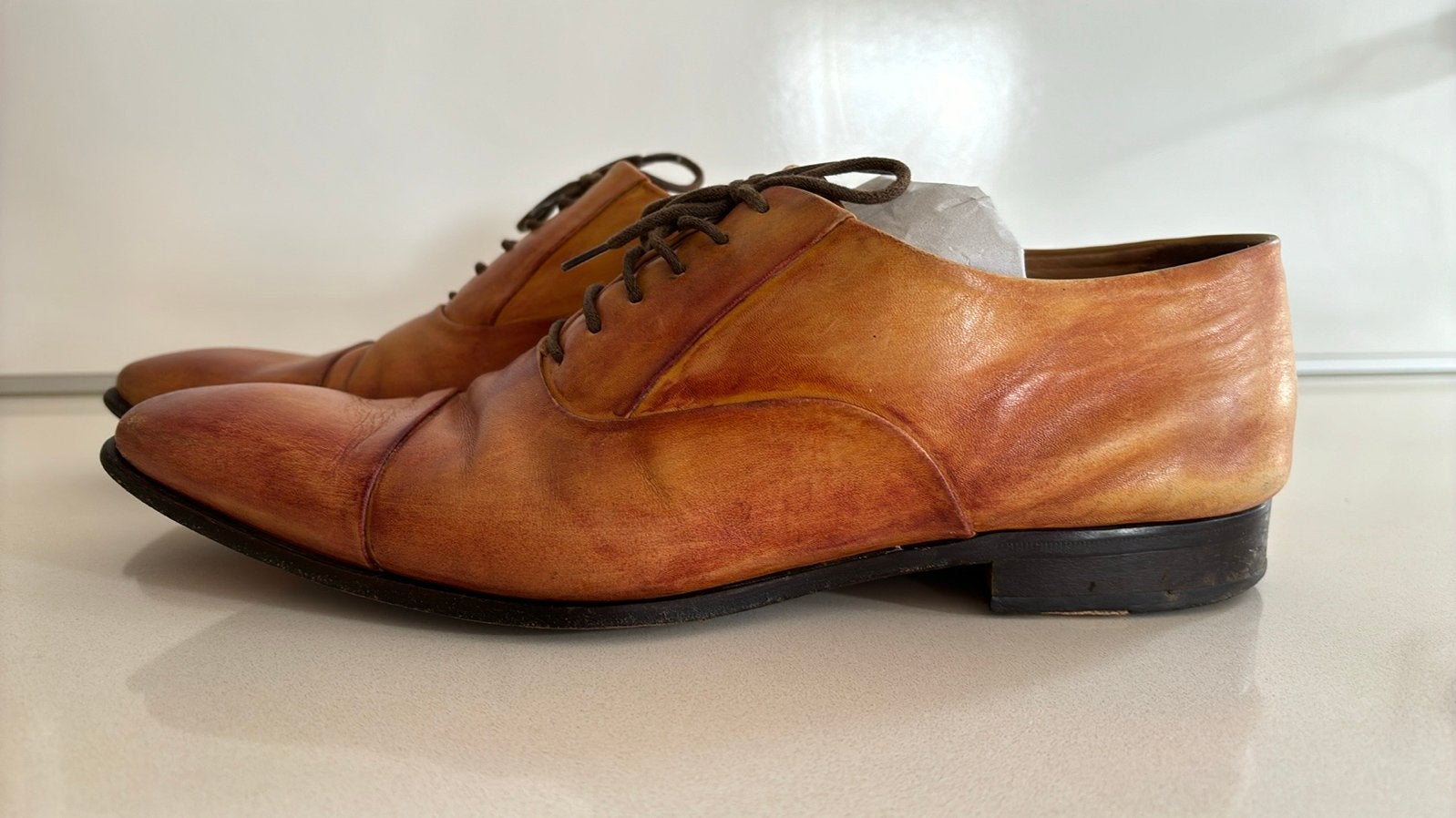 F. Benigno Nette Heren Schoenen Maat 40, Bruin, Ophalen of Verzenden, Gedragen, Veterschoenen