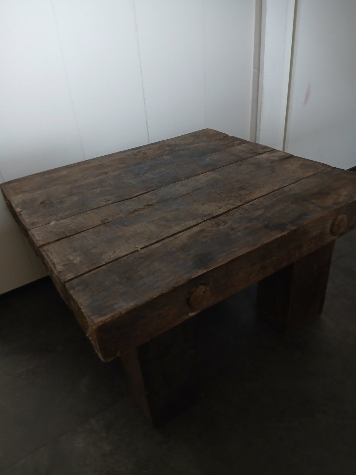Oude houten Aura Peeperkorn salontafel, 60x60x35 cm, Huis en Inrichting, Tafels | Salontafels, Ophalen