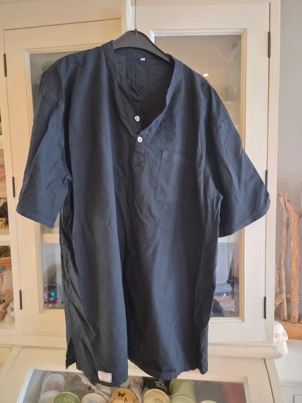 Zwart heren overhemd XXL - Zo goed als nieuw, Zwart, Ophalen of Verzenden, Zo goed als nieuw, Overige halswijdtes