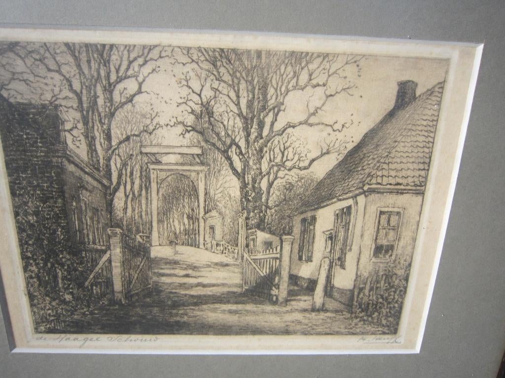 "" DE HAAGSE SCHOUW "", Mooie ets van Herman HEUFF, Ophalen