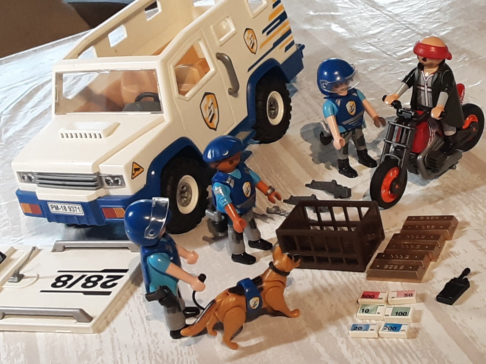 9371 geldtransport met boef op motor, Complete set, Voertuig, Ophalen of Verzenden, Zo goed als nieuw