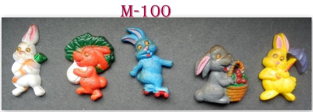 M100 -- 5 -- koelkastmagneetjes konijntjes, Ophalen of Verzenden