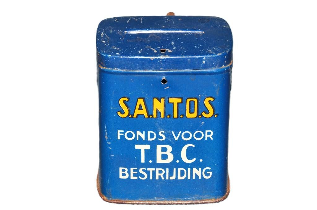 missieblik spaarbusje Santos TBC bestrijding, Ophalen of Verzenden, Gebruikt, Overige