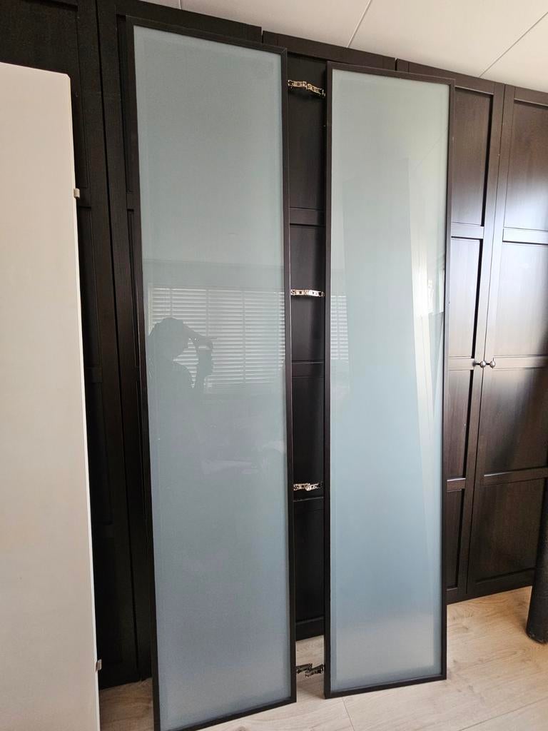 Ikea kast deuren met melk glas ( pax ) 230 cm hoog 49 breed, Ophalen, Minder dan 50 cm, Gebruikt, 200 cm of meer