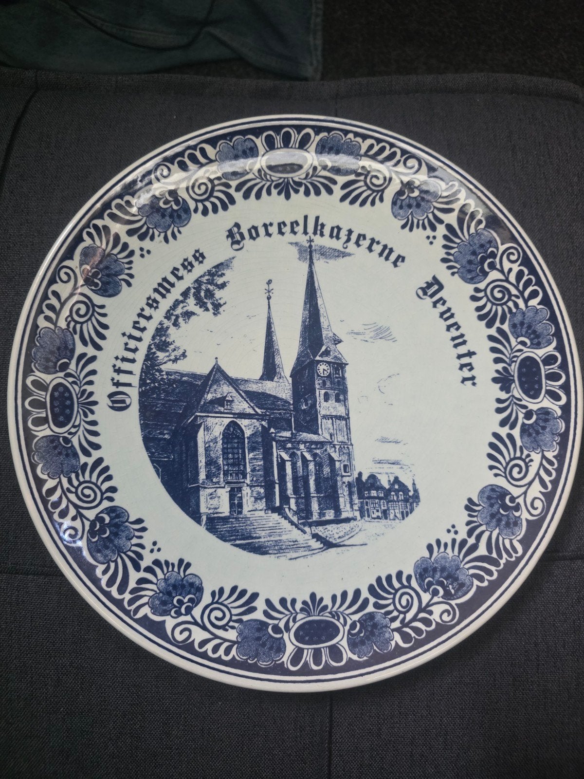 Delfts Blauw wandbord Officier mess Borrelkazerne Deventer, Antiek en Kunst, Ophalen of Verzenden