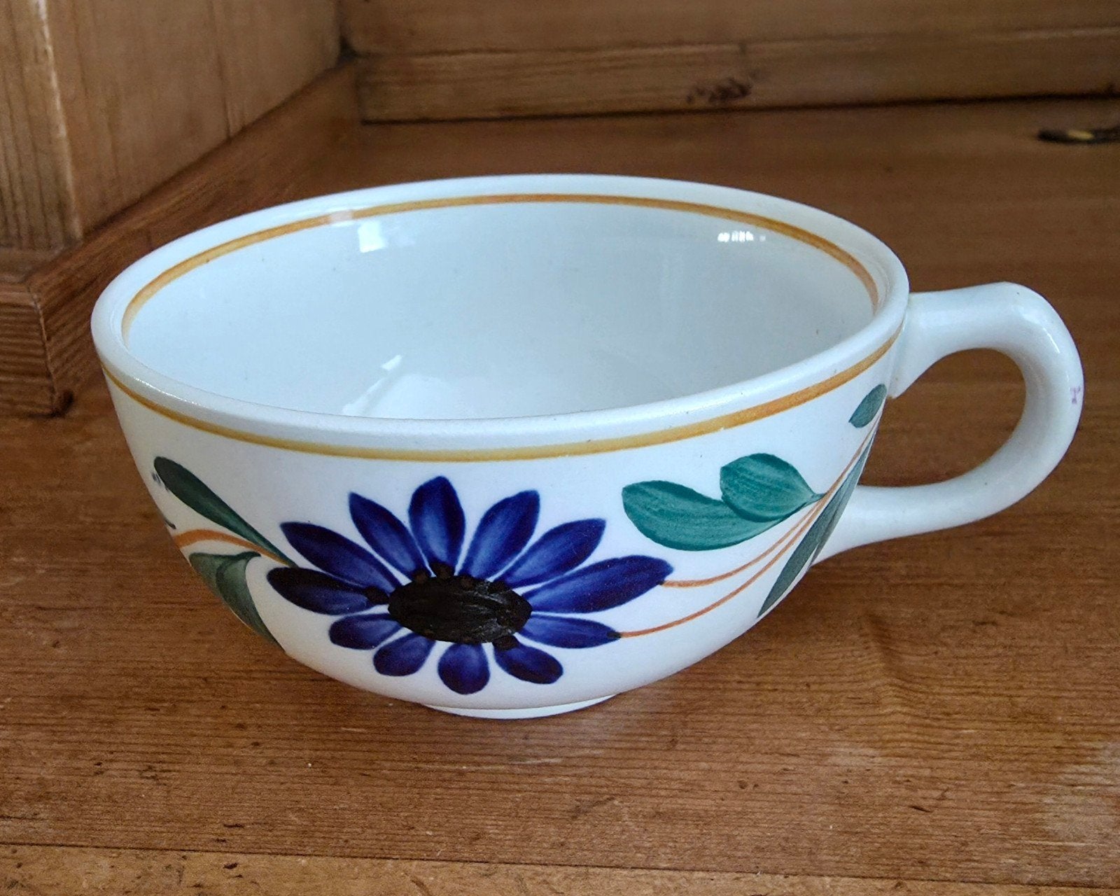 Oud boerenbont koffiekop Société Céramique Maestricht, Antiek en Kunst, Antiek | Servies los, Ophalen of Verzenden