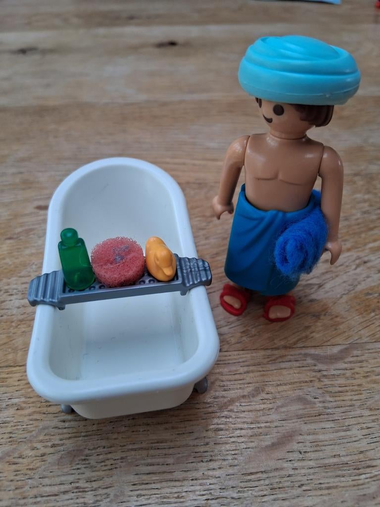 Playmobil man in badkuip compleet, Ophalen of Verzenden, Zo goed als nieuw