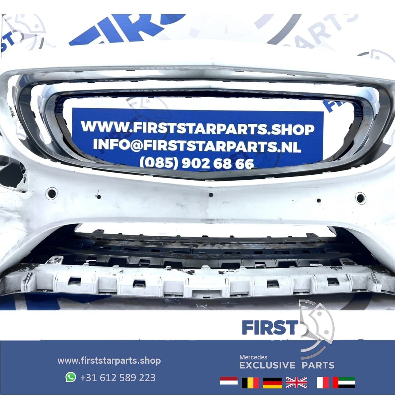W205 BUMPER AMG LINE VOORBUMPER 2014-2017 Mercedes C Klasse, Gebruikt, -, Voor, Ophalen of Verzenden