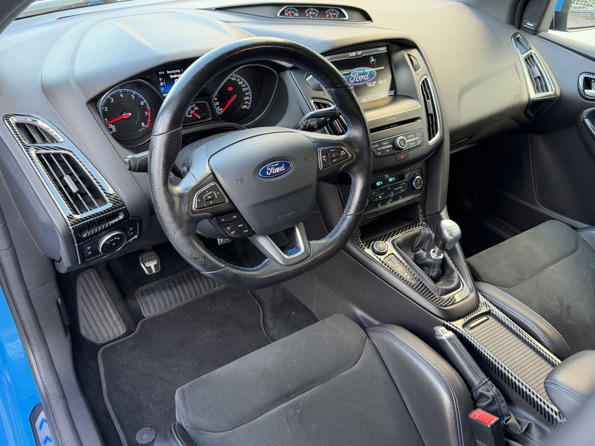 Ford Focus 2.3 RS Ricaro schaalstoelen-Camera-NL Auto-Cruise, Auto's, Gebruikt, 4 cilinders, Met garantie (alle), Blauw