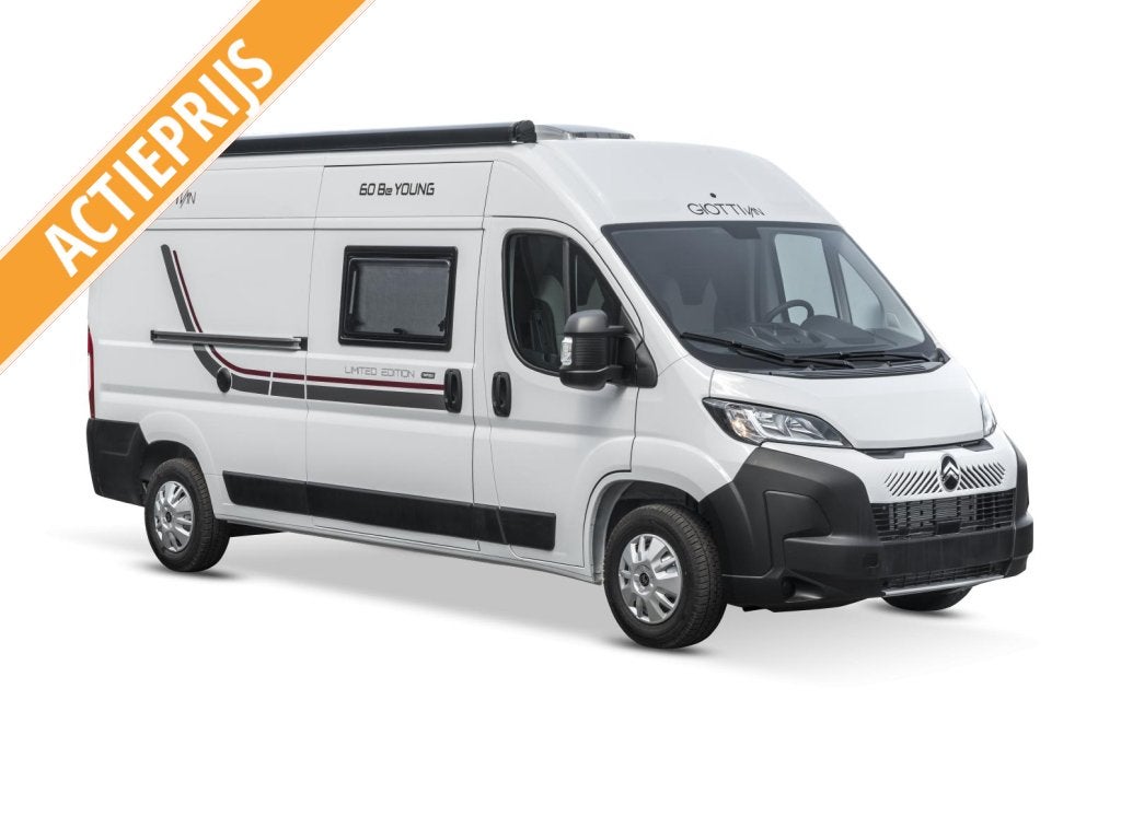 GiottiVan 60Be Young Limited Edition 4 persoons slapen/rijd, Overige merken, Chemisch toilet, Buscamper of Camperbus, Ringverwarming