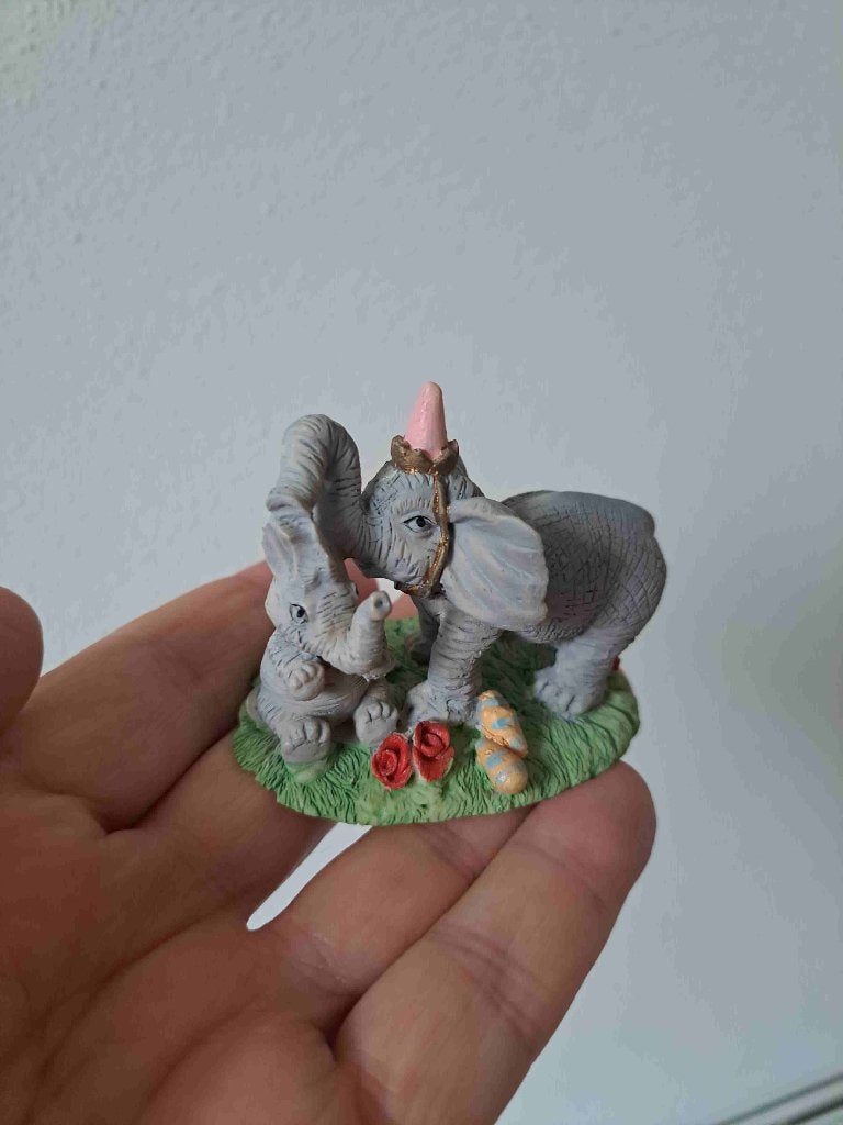 Schattig Circus Olifantje met Baby Olifant Beeldje, Ophalen of Verzenden, Zo goed als nieuw, Dier