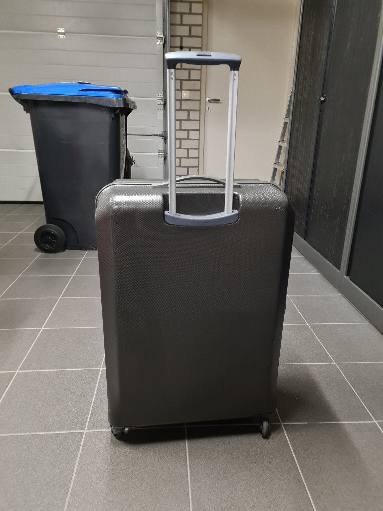 Grijze samsonite koffer, Gebruikt, Hard kunststof, Slot, 35 tot 45 cm