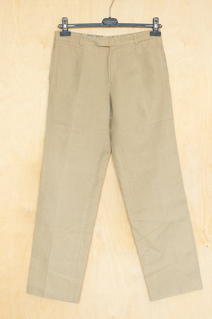 Kenzo prachtige beige linnen katoenen broek pantalon L 42, Kenzo, Beige, Maat 42/44 (L), Ophalen of Verzenden