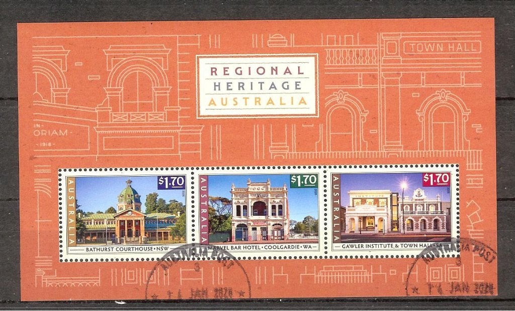 625 Australië 2026 Regional Heritage velletje, Verzenden, Gestempeld