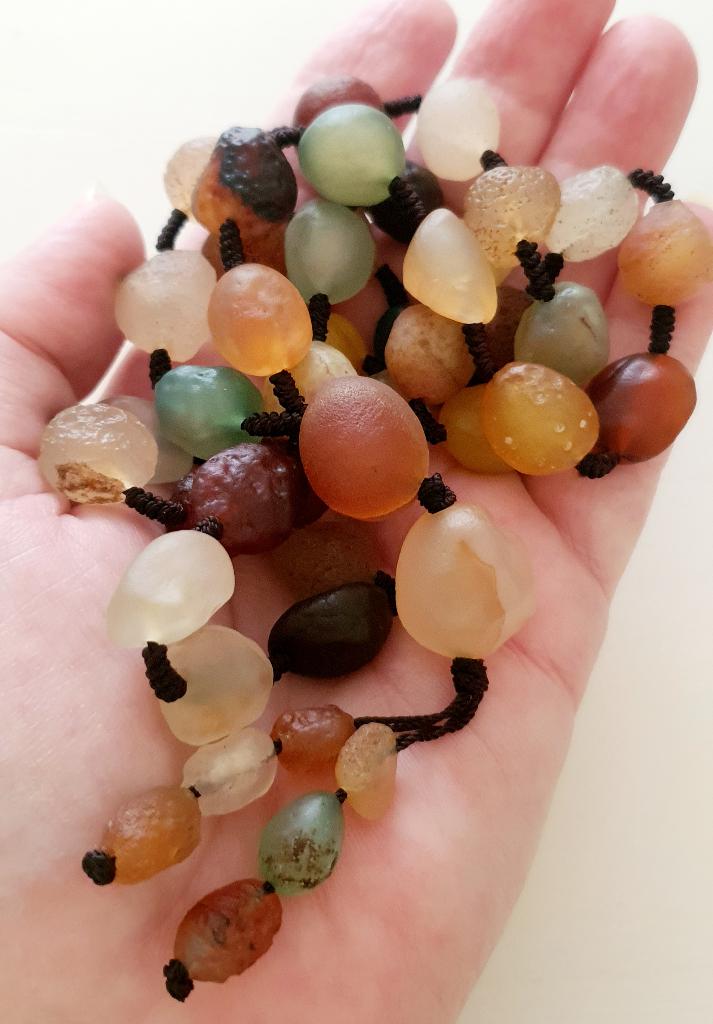 Gobi woestijn agaat ketting, gebedskrans Yin en Yang 104 Gr, Verzenden, Mineraal