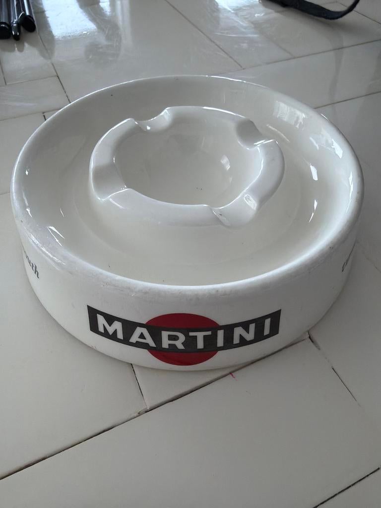 Brocante Martini Vermouth Asbak - Wit Keramiek, Ophalen of Verzenden