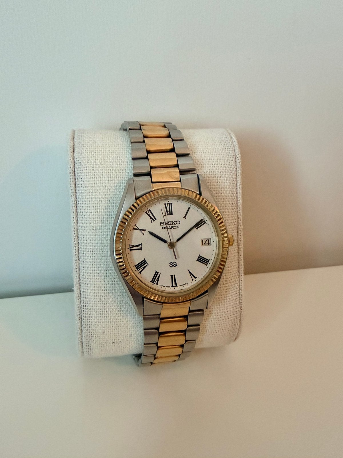Seiko SQ "Datejust" (8222-6010) Fluted Bezel & Roman Cijfers, Verzenden, Zo goed als nieuw, Staal, Seiko