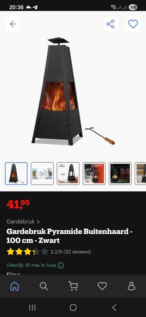 MaxxGarden Piramide Vuurkorf - 100 cm - Zwart, Ophalen of Verzenden, Zo goed als nieuw, Vuurkorf