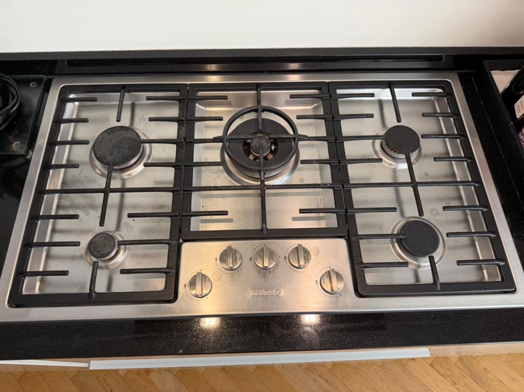 Miele gaskookplaat 5 branders ~ 90x50 cm, Witgoed en Apparatuur, Kookplaten, Ophalen, Gebruikt, Inbouw, Gas