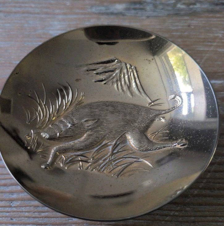 Vintage Japans Sake Schaaltje 24K- Wild Zwijn & Berg, Antiek en Kunst, Ophalen of Verzenden