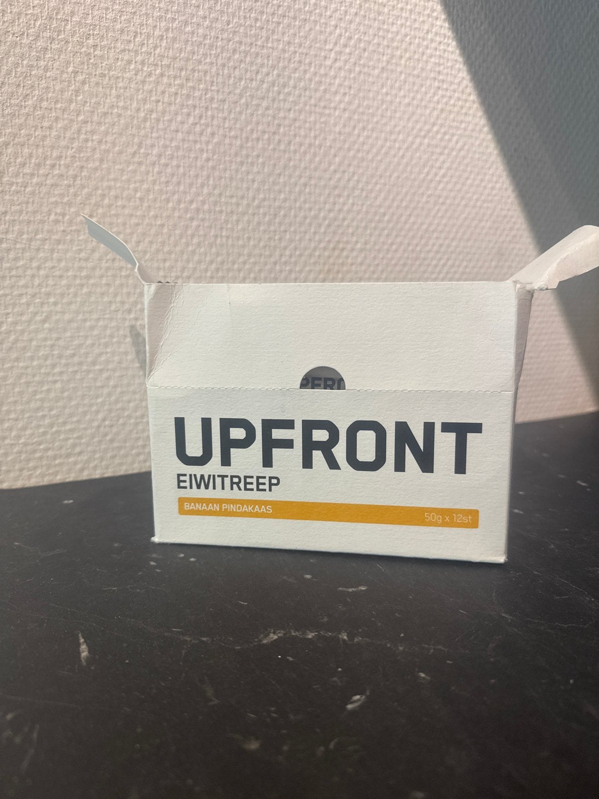 UPFRONt eiwitreep banaan pindakaas ongeopend 12st x 50gr, Verzenden, Nieuw, Poeder of Drank