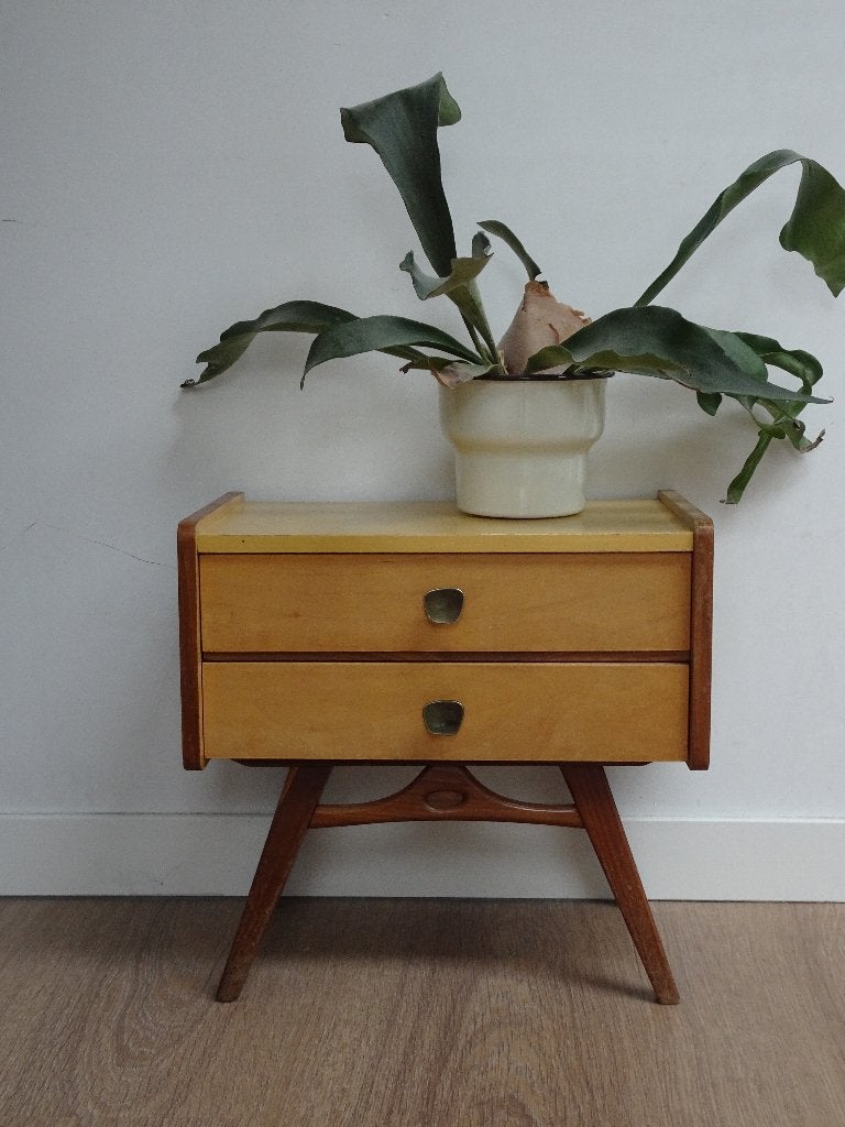 Vintage Mid-Century Nachtkastje Jaren '60, Ophalen, Gebruikt, 45 tot 65 cm, Minder dan 55 cm