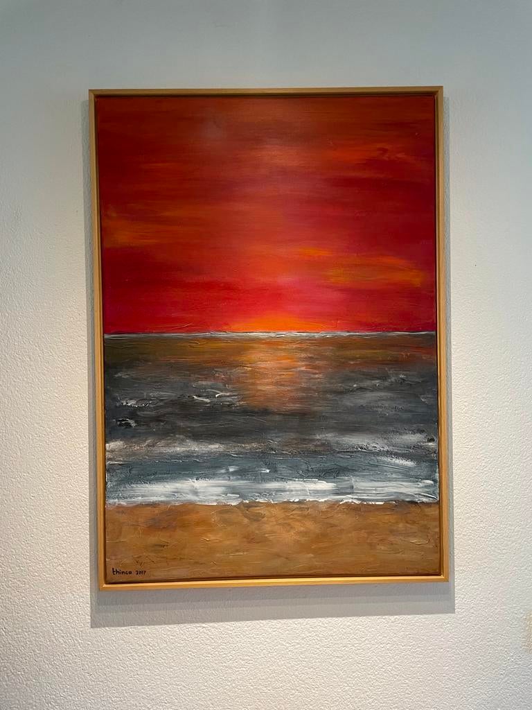 Schilderij "Ondergaande zon" van Thinca, Ophalen